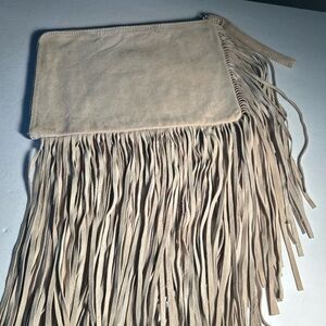 Fringe Beige Clutch Bag